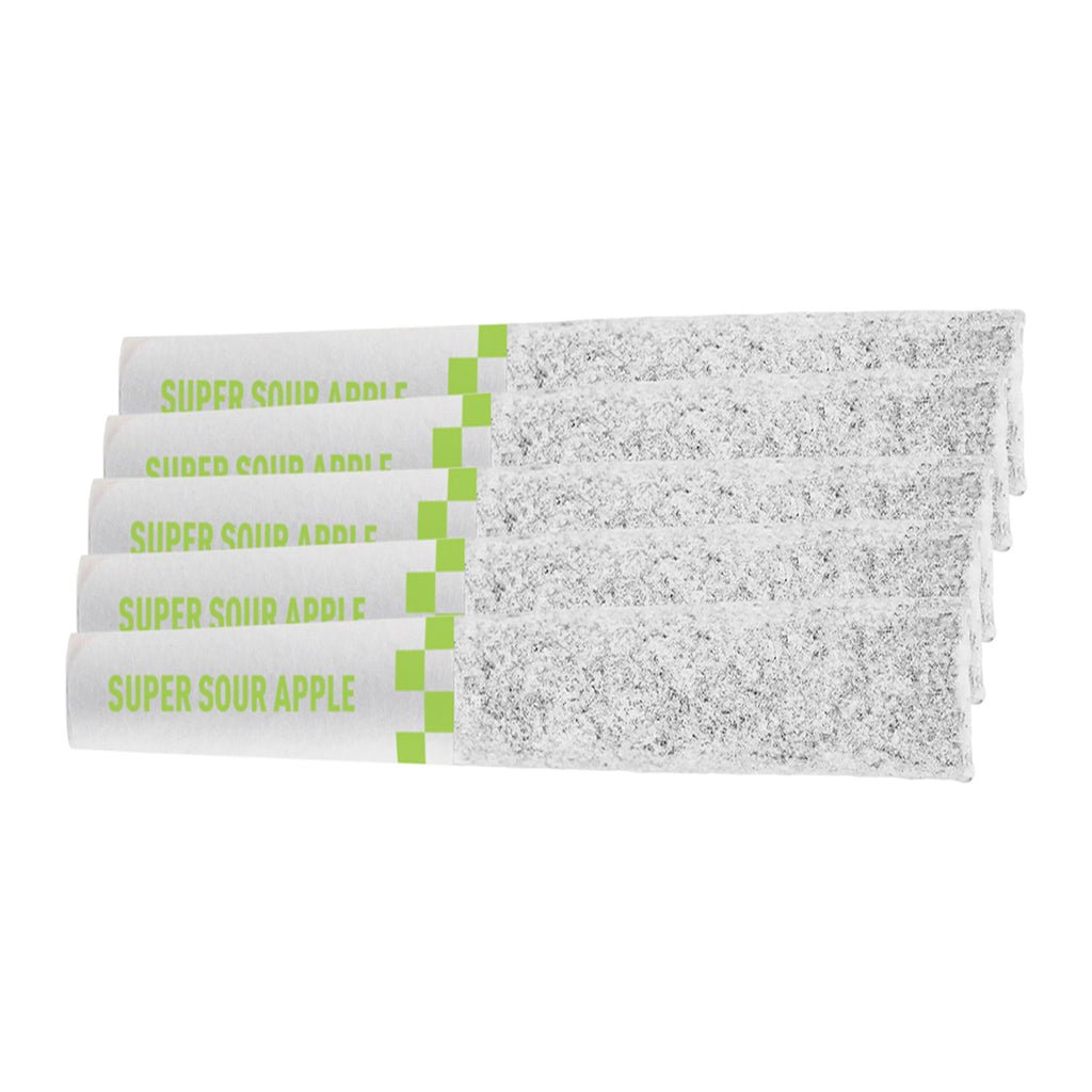 FROSTED FLYERS SUPER SOUR APPLE INFUSED PRE-ROLLS frosted flyers super sour apple infused pre rolls